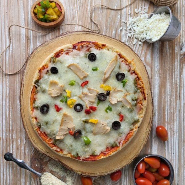 The Keto Vegetarian Pizza (4 net carbs per slice)
