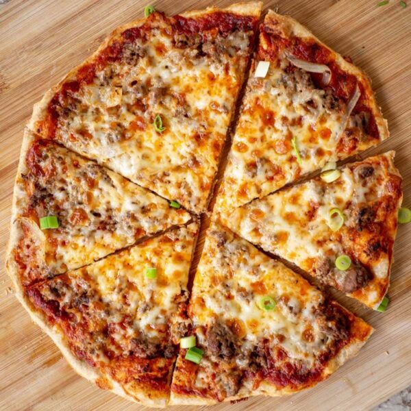 The Keto Soujuk Pizza (3 net carbs per slice)