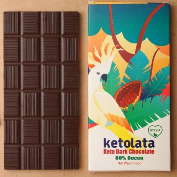 Ketolata Chocolate Bar 80g (6 net carbs per bar)
