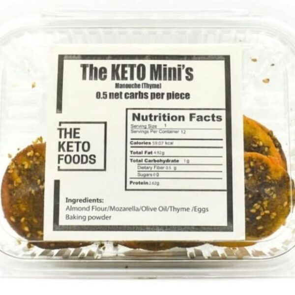 The Keto Mini Thyme Manouche (0.5 net carbs per piece)