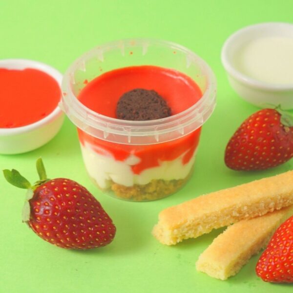 The Keto Strawberry Cheesecake Cup (3 net carbs per piece)